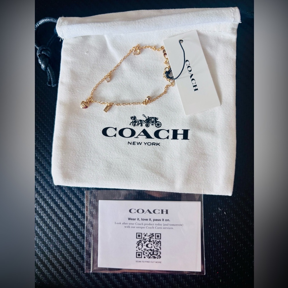 COACH Gold Charm Bracelet NEW IN BAG